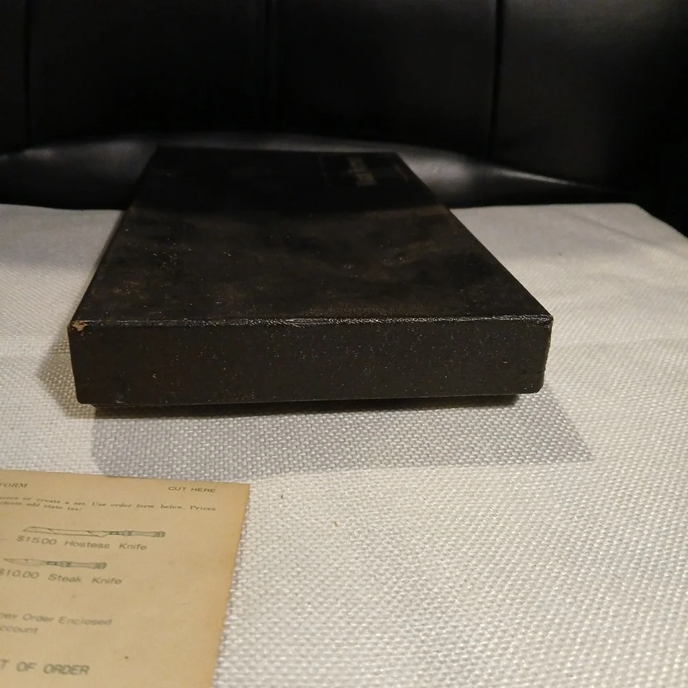 Maxam CTASK Black Forest Vtg MCM Lucite Handle‎ Steak Knives Boxed Set 6